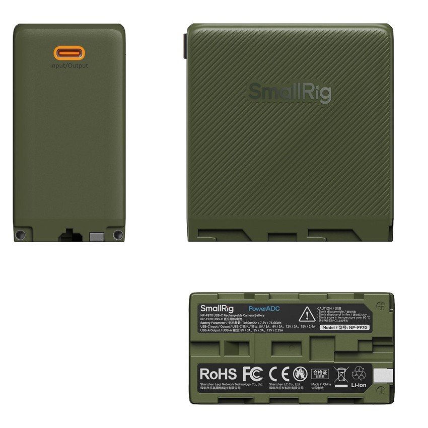 SmallRig 4577 NP-F970 batteri med USB-C & USB-A kontakt - grön | CyberPhoto