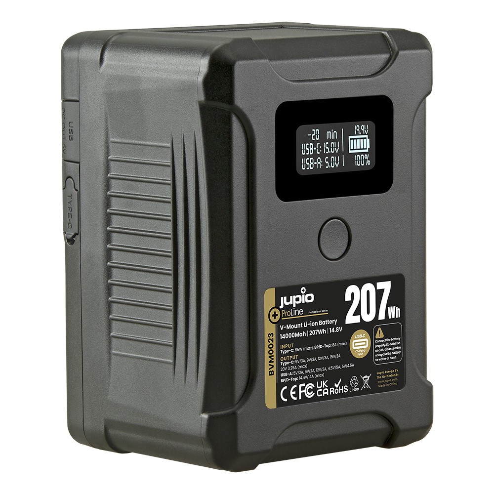 Extreme 207 V-Mount battery 14000mAh (207Wh) - LCD Display, USB-C PD 65W in/output, D-Tap in/output och USB-A output