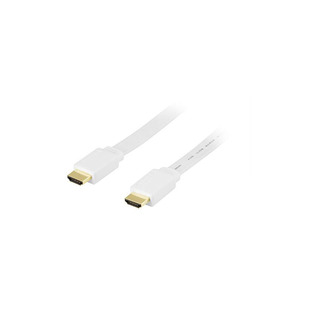 HDMI-kabel platt, A-A-kontakt, 10 m, vit