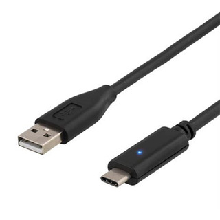 USB 2.0 kabel, Typ C - Typ A ha, 0,5m, svart 