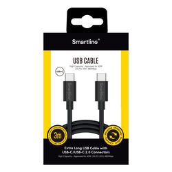 USB-C till USB-C 2.0 Svart - 3m