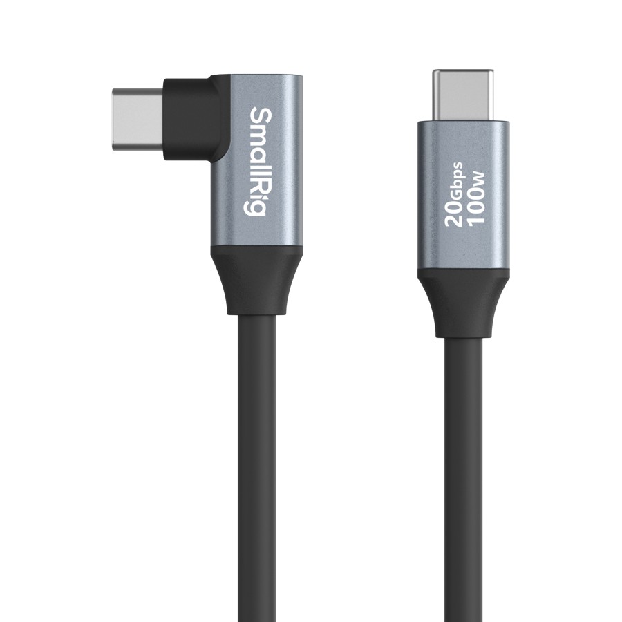 Smallrig 4790, USB-C-kabel rak till L-vinklad, 20 Gbit/s & 100 W - 35 cm