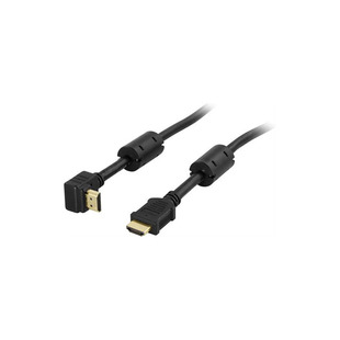 HDMI-kabel, A-A-kontakt (ena vinklad), 2 m, svart