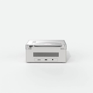 Vinyl Retro, bluetooth högtalare med väckarklocka - Grå