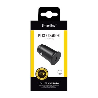 Billaddare 18W PD, USB-C - svart