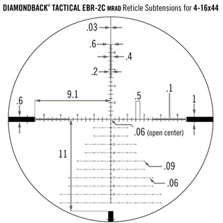 Diamondback Tactical 4-16x44 FFP, EBR-2C, Mrad