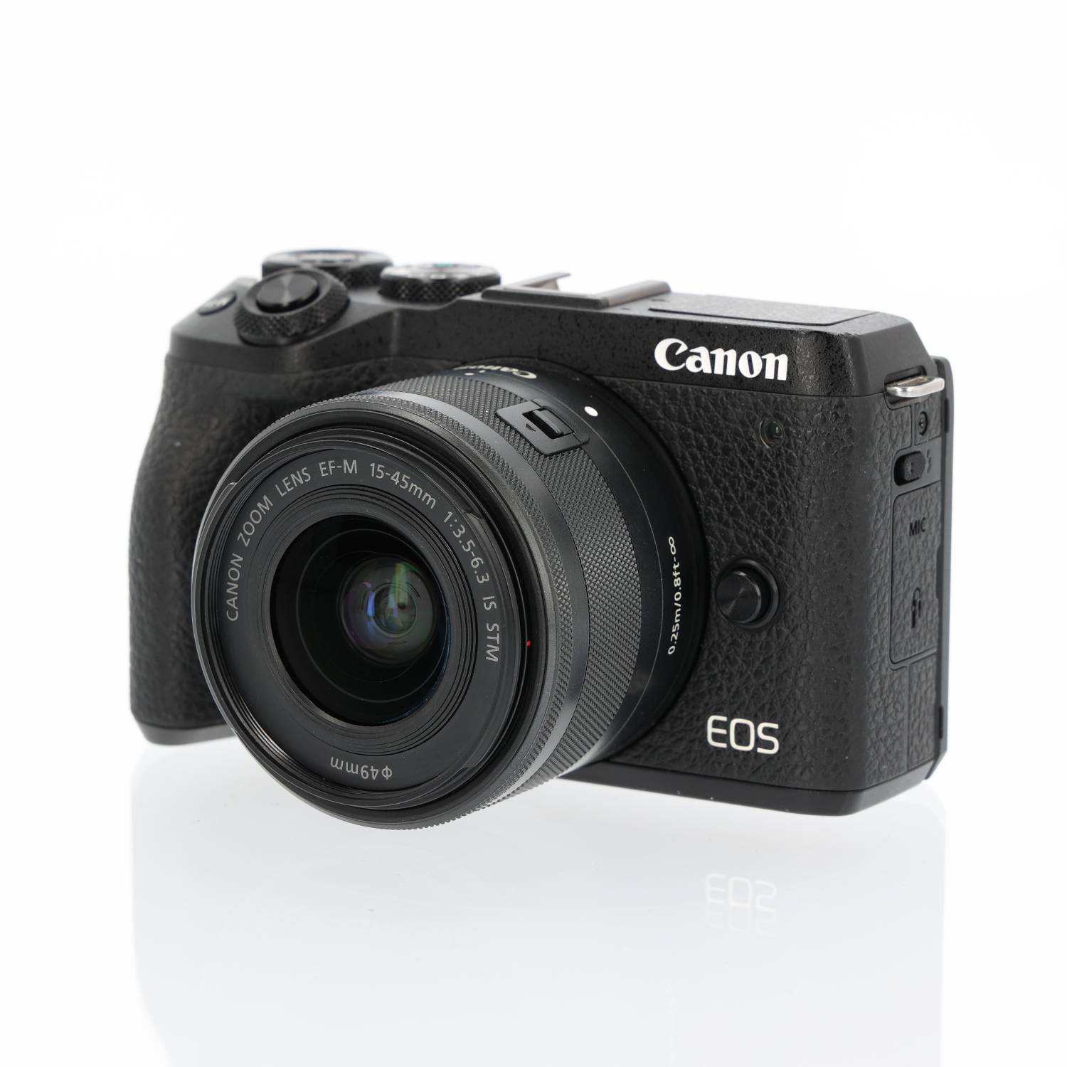 EOS M6 Mark II hus, svart + EF-M 15-45mm f/3,5-6,3 IS STM (begagnad)