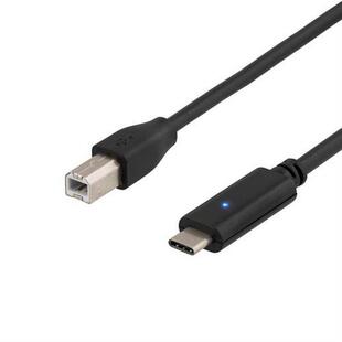 USB 2-kabel typ C till typ B, 2 meter, skrivarkabel 