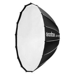 QR-P150T, quick release parabolisk softbox - Bowens-fattning 