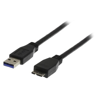 USB 3.0-kabel typ A till  Micro-B, 2 meter (svart)