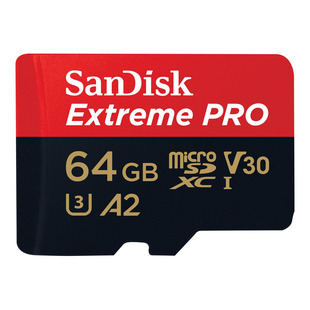 microSDXC Extreme Pro 64GB UHS-1 U3 V30, Class 10, A2, 200MB/S