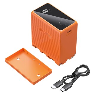4576 NP-F970 batteri med USB-C & USB-A kontakt - orange