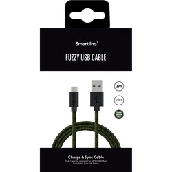Fuzzy USB-C USB 2.0 Grön - 2m