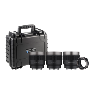 V-AF objektiv-kit med MF-adapter och hårdväska för Sony E-fattning