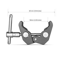 2058 super clamp med 1/4-tums- och 3/8-tumsgänga, 2-pack
