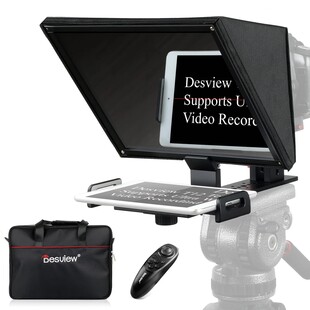T12 teleprompter hopfällbar, smartphone, surfplatta, DSLR