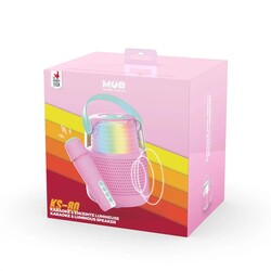 KS-80 Karaoke Kit, LED högtalare & mic - Rosa