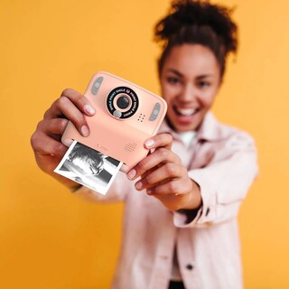 Pixiprint, direktbildskamera med inbyggda tv-spel - Rosa 