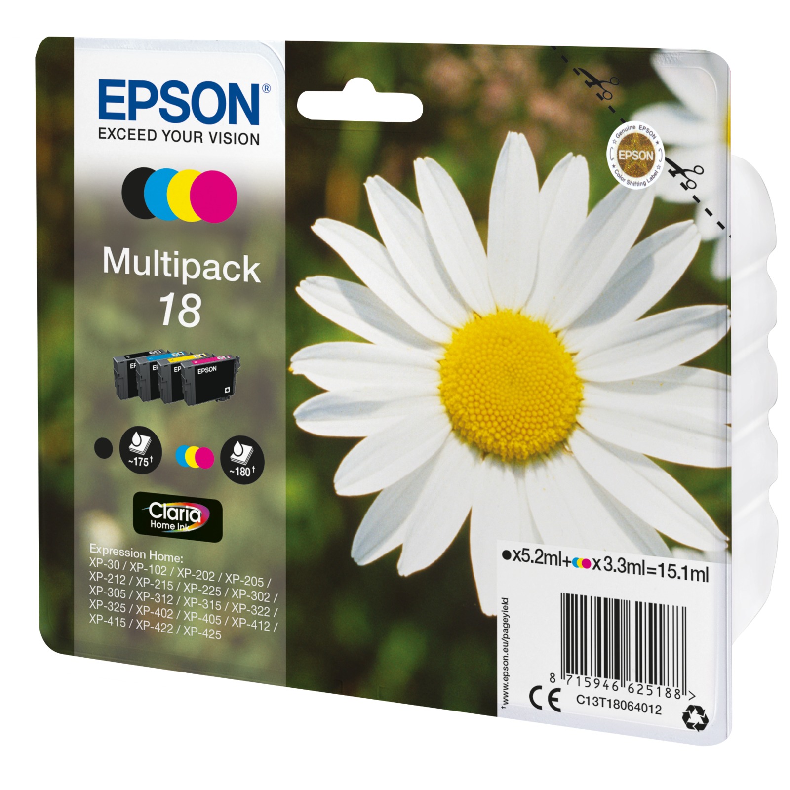 Epson Claria Home Multipack T180 BK/C/M/Y T1806