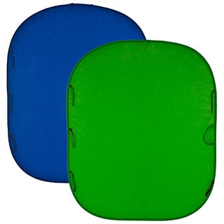 hopfällbar bakgrund Chromakey 1,5 x 1,8 m, blå/grön