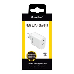 GaN PD-laddare, USB-C & USB-A - 65W