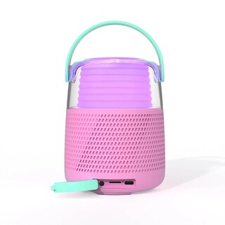 KS-80 Karaoke Kit, LED högtalare & mic - Rosa