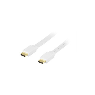 HDMI-kabel platt, A-A-kontakt, 10 m, vit