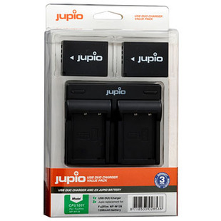 2 st batterier motsv. Fuji NP-W126S, inkl. dubbel USB-laddare