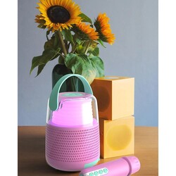 KS-80 Karaoke Kit, LED högtalare & mic - Rosa