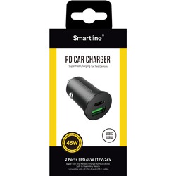 Billaddare 45W, USB-C PD & USB-A