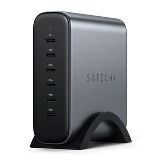 200W USB-C 6-Port GaN Laddare för Snabbladdning och Säker Teknik - Rymdgrå 