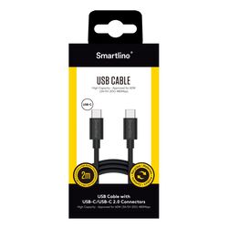 USB-C till USB-C 2.0 Svart - 2m