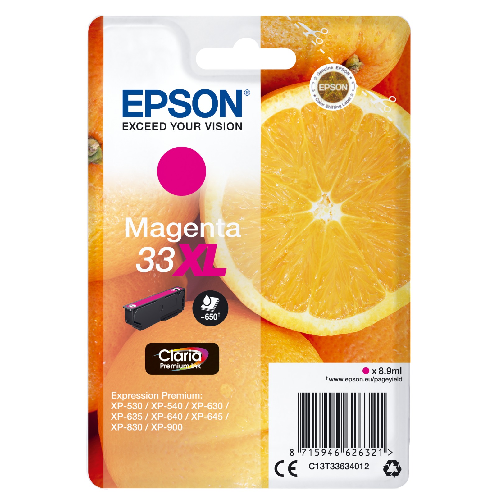Epson Magenta Claria Premium 33 XL T3363