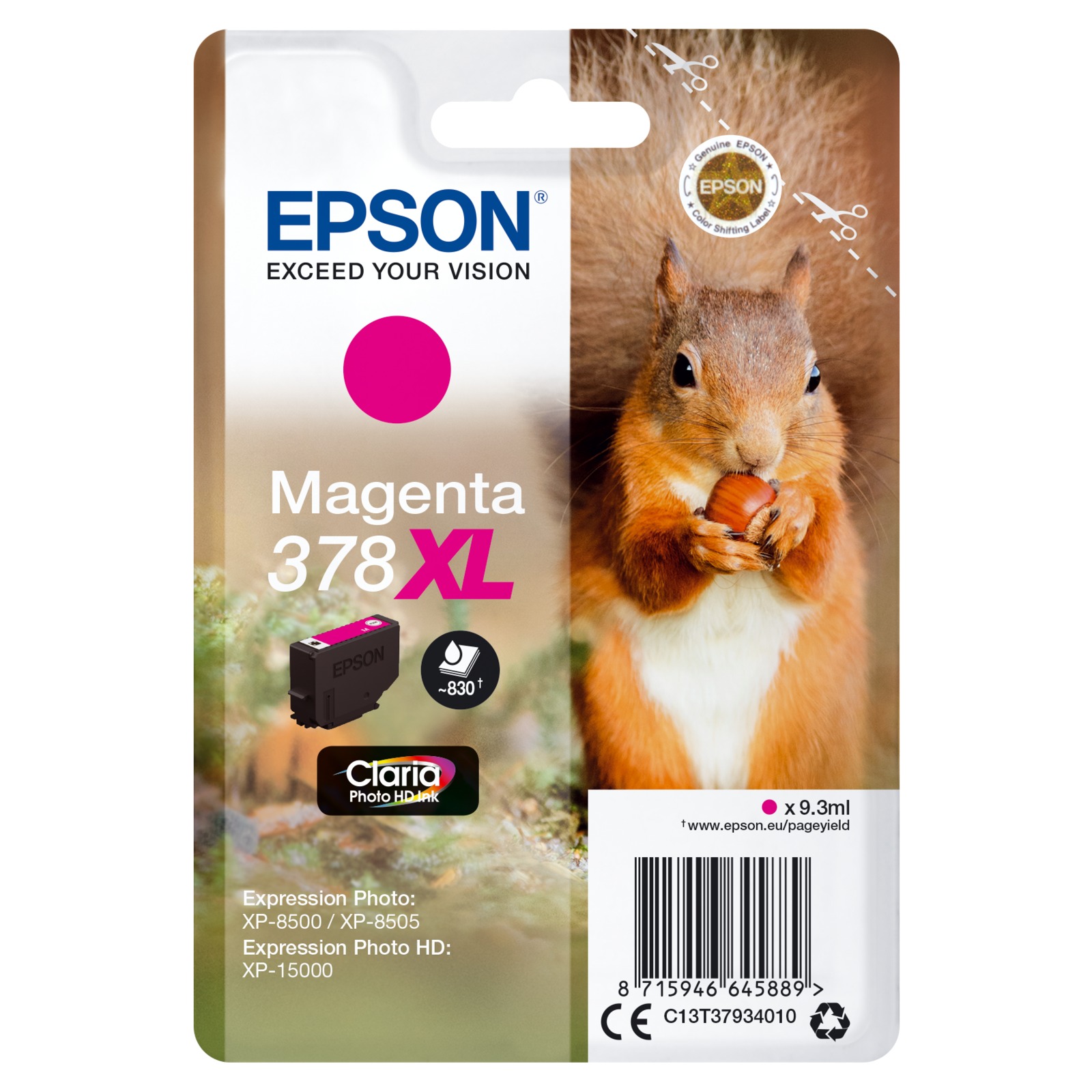 Epson Magenta Claria Photo HD 378 XL T3793