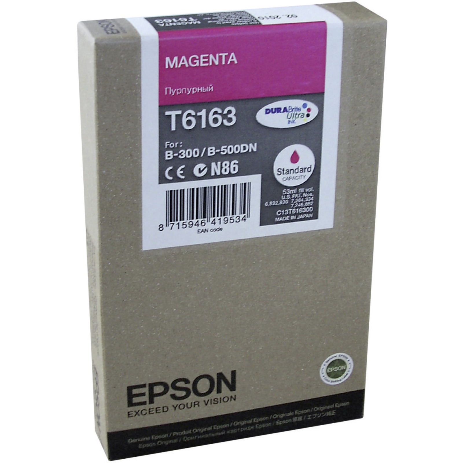 Epson Magenta T616 Stand. Cap. 53 ml T6163