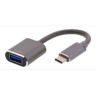 USB-C 3.1 Gen 1 till USB-A OTG adapter, aluminium, 0,1m, rymdgrå