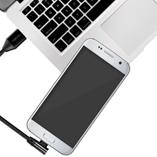 Vinklad MicroUSB-kabel USB 2.0 1m