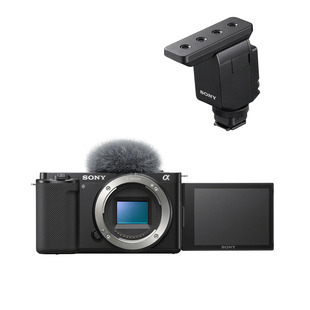 ZV-E10 kamerahus, vlogg-systemkamera + ECM-B10, mikrofon