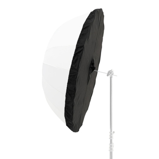 Bakre duk till paraboliskt paraply, svart silver - 130 cm