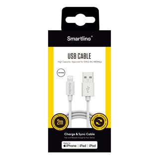 USB-A till Lightning Vit - 2m
