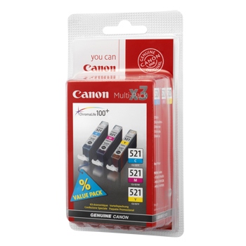 Canon CLI-521 3-pack 1st Cyan/1st Magenta/1st Gul patron