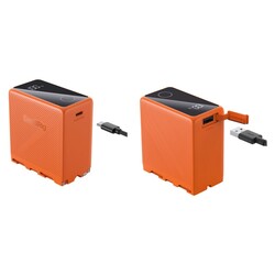 4576 NP-F970 batteri med USB-C & USB-A kontakt - orange