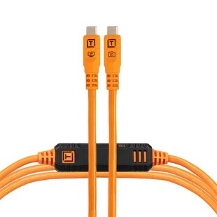 TetherPro Optima 10G USB-C kabel, 4,6m, Rak - Orange