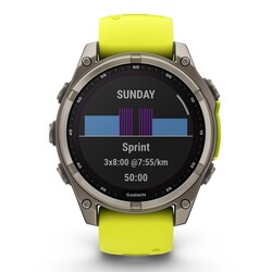 Fenix 8 - 47 mm, Solar Sapphire - Ti Graphite Amp Yellow